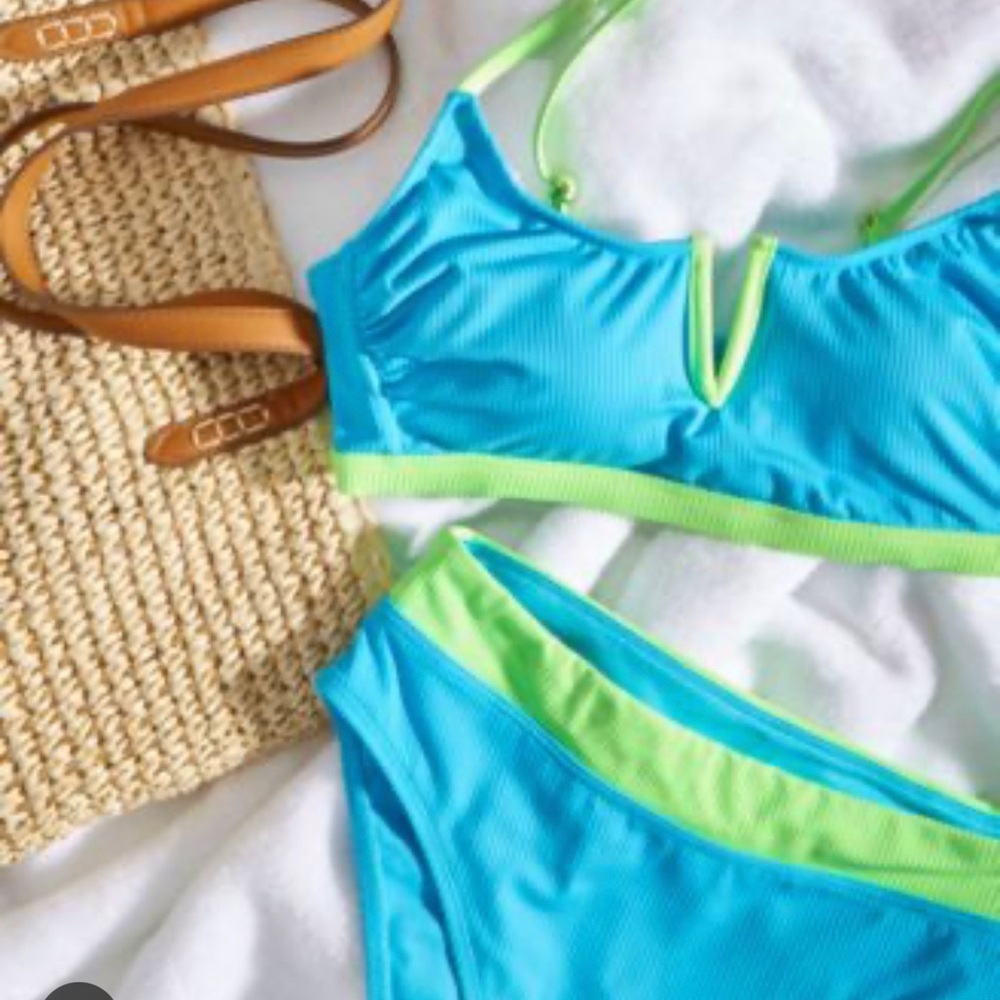 Salt + Cove Blue and Green Bikini